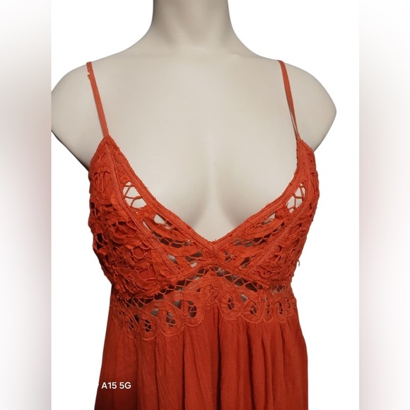 Free People Vibrant Orange Backless Dress - Picture 8 of 12